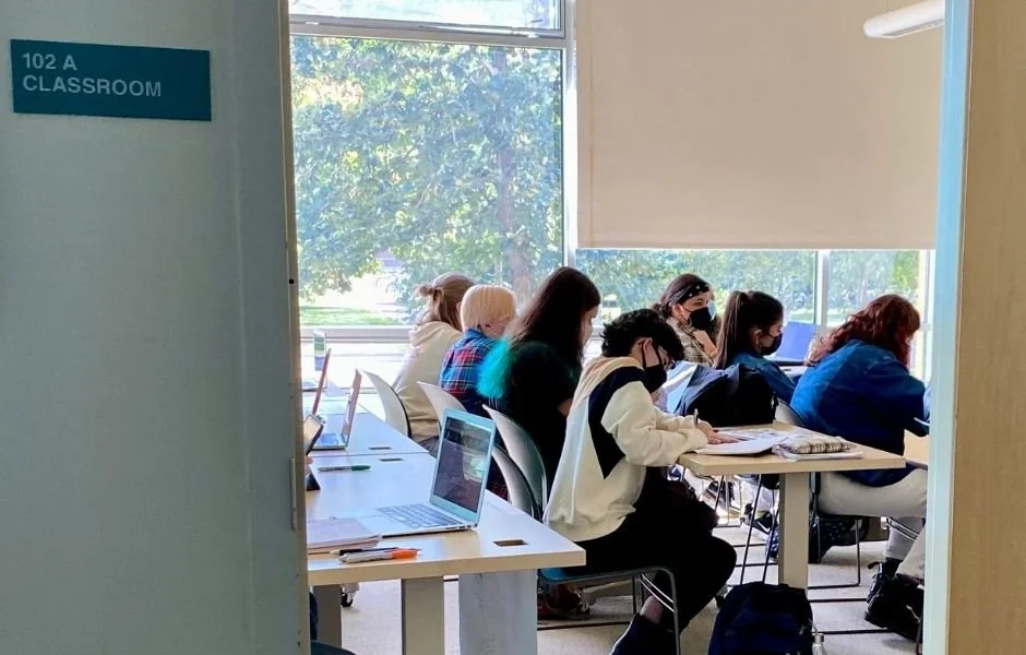 College classroom with students