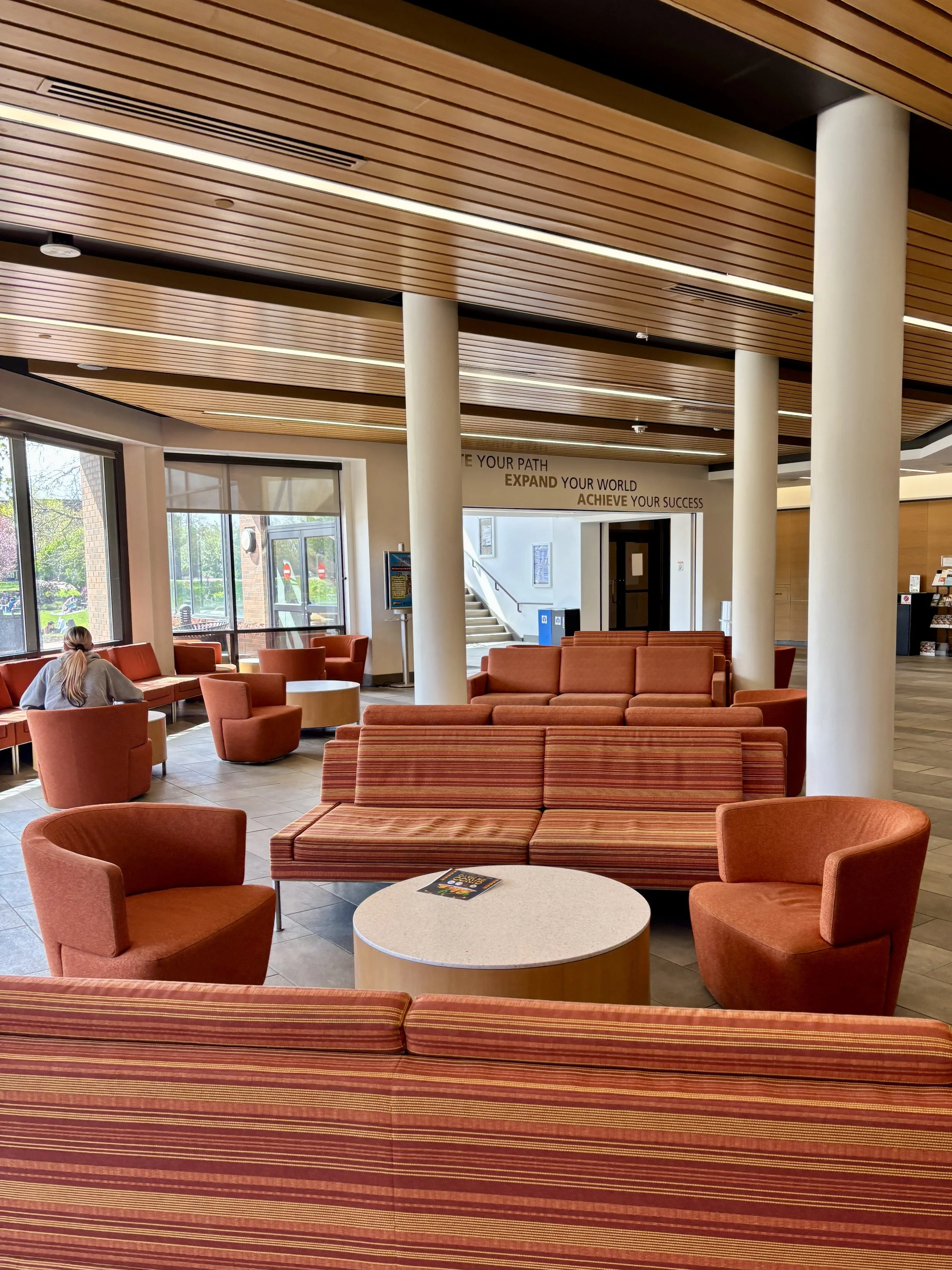 Girl in chair at Bryant University