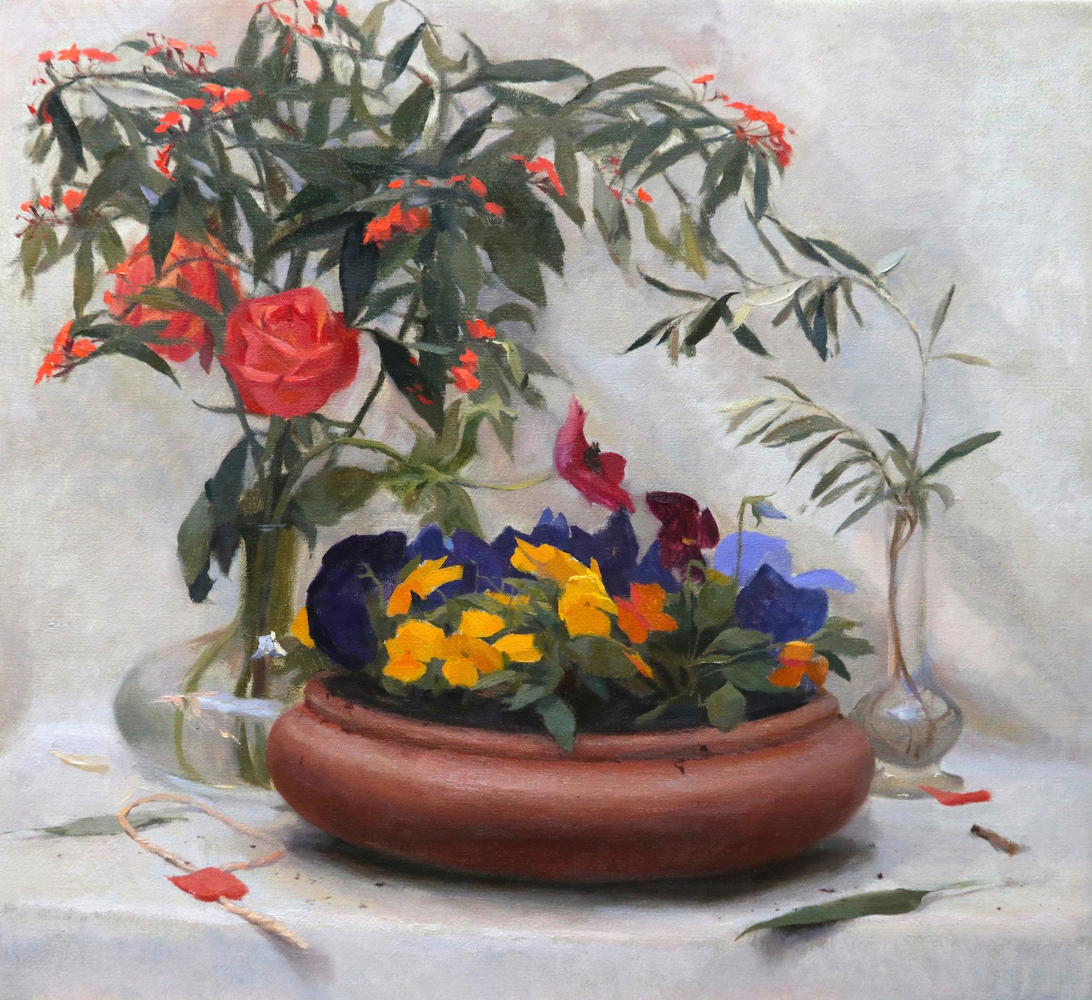 'Composition with Pansies'