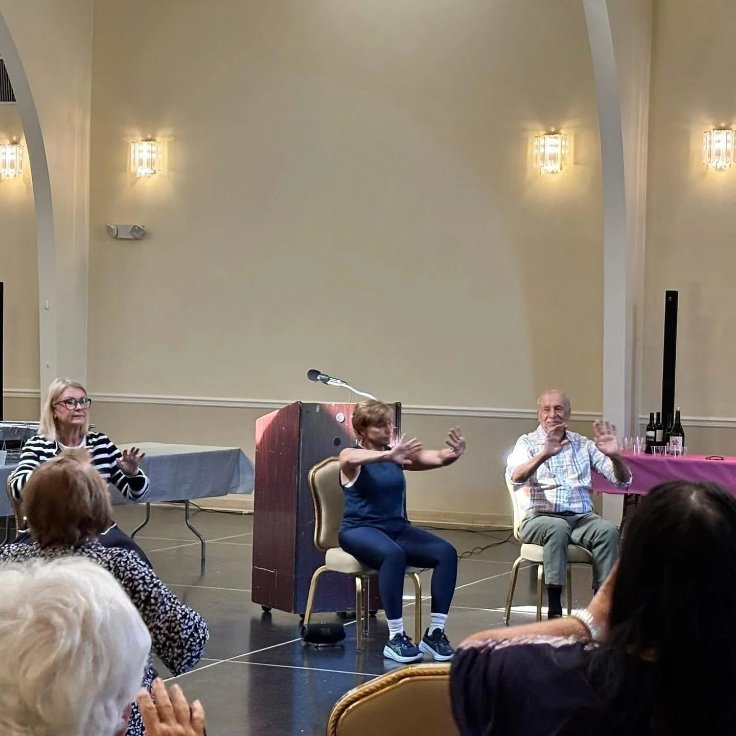 This past Wednesday the Young at Heart enjoyed a successful first meeting and luncheon. The event was enhanced by Nora Apostle&rsquo;s Chair Aerobics and a delicious lunch courtesy of Manny Louros.