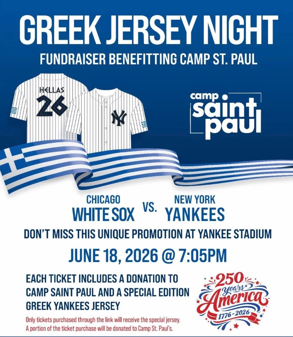 ⚾🇬🇷 HOLY TRINITY GOES TO YANKEE STADIUM 🇬🇷⚾

Join us for an unforgettable night of faith, fellowship, and baseball as our parish attends Greek Jersey Night benefitting @campstpaul !

🗓 Thursday, June 18, 2026
📍 Yankee Stadium &mdash; Yankees vs