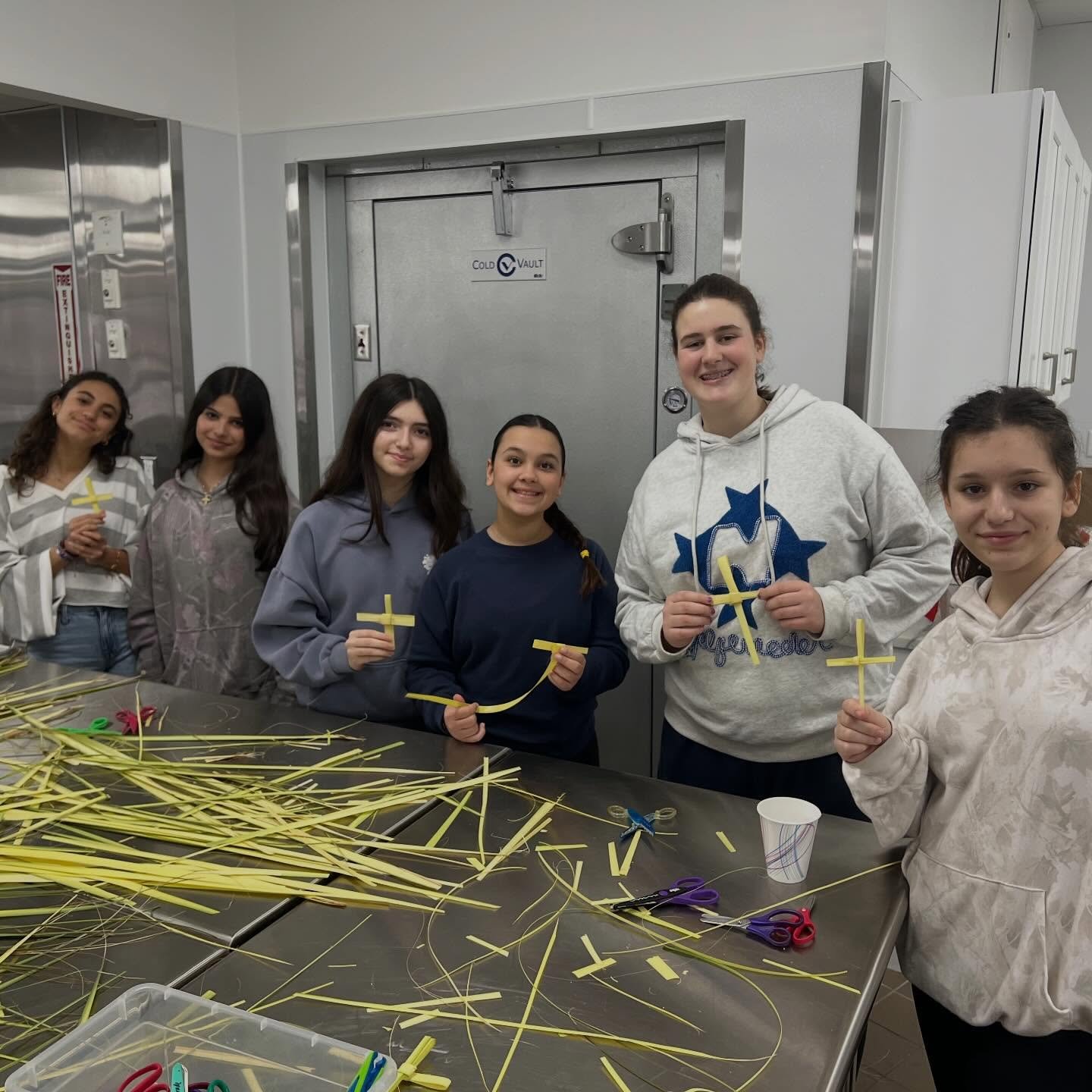 Our GOYAns gave up their Friday of spring break to be at church, joyfully making Palm crosses by hand for Palm Sunday 🌿✝️

As of this post&hellip; 200 crosses down, only 1300 more to go! #GirlPower💪