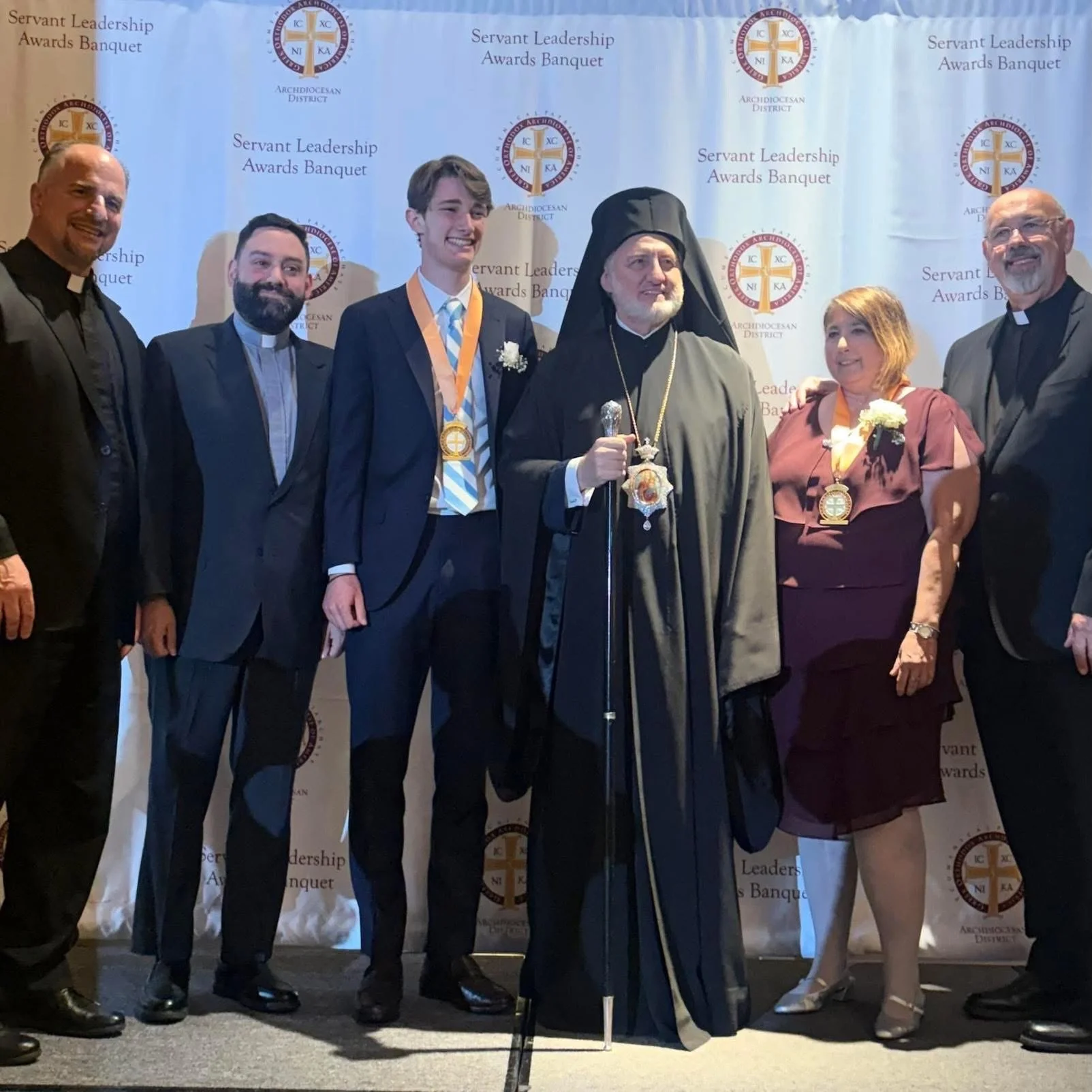 Congratulations to our own Constance Mavrovitis and Simos Dimos, who were honored this evening at the 4th Annual @greek_archdiocesan_district Servant Leadership Awards by His Eminence @archbishopelpidophoros of America. They are pictured with our Dis