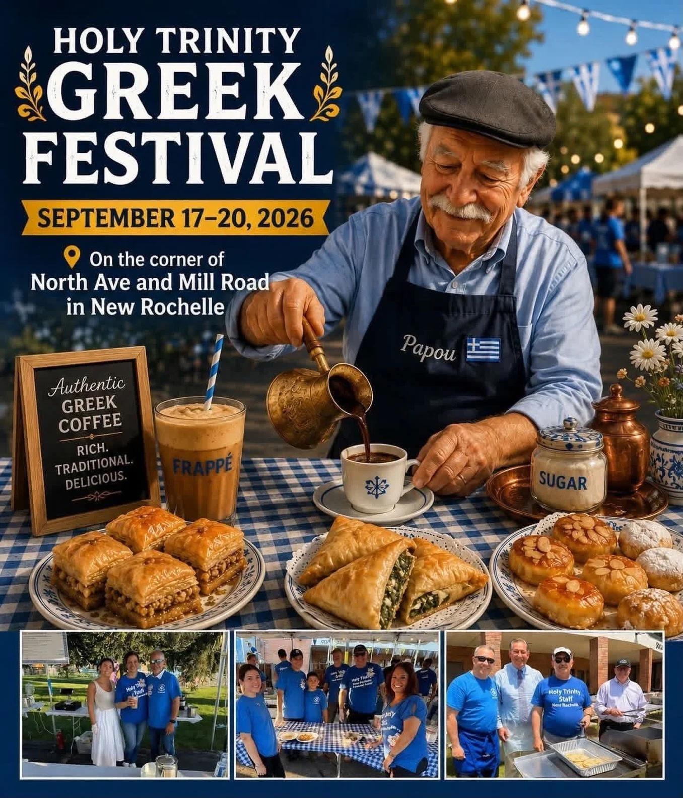Papou is going to brew delicious Greek coffee and iced Frappe to enjoy with the many homemade Greek sweets at our Greek Festival September 17 - 20!