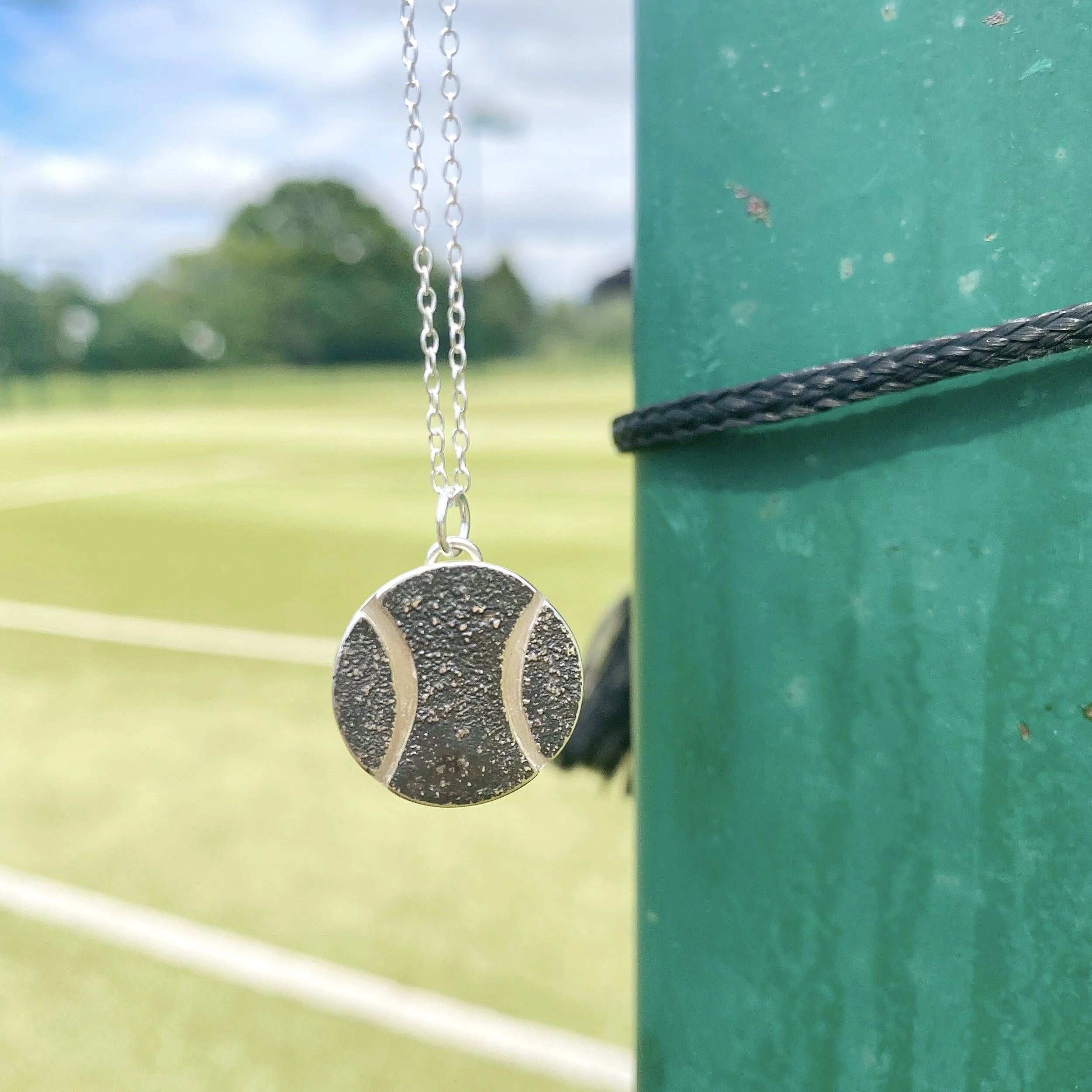 LIMITED EDITION sterling silver tennis ball necklace