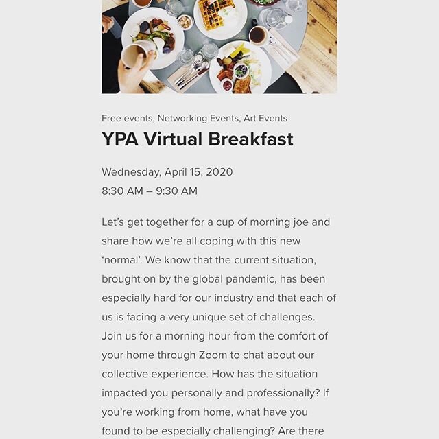 Rise and shine with YPA tomorrow at our virtual breakfast! We are in this together not alone, and hope to connect with you all there! Link in bio to RSVP! ❤️✨