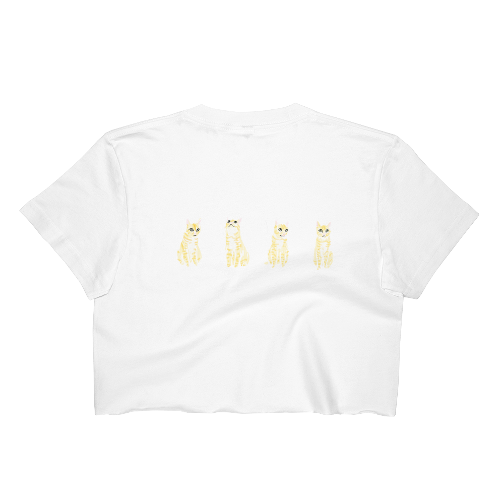Yellow kittens crop top back