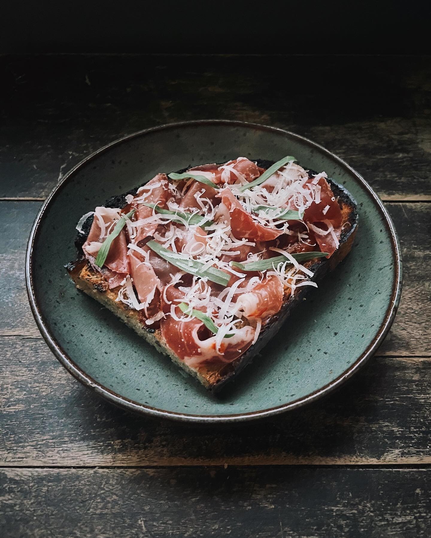 Grilled sourdough, guajillo peppers, coppa, tarragon and aged cheese. 

Back at it! Keep an eye out for upcoming events and collabs.⚡️

#bitehouse #capebreton