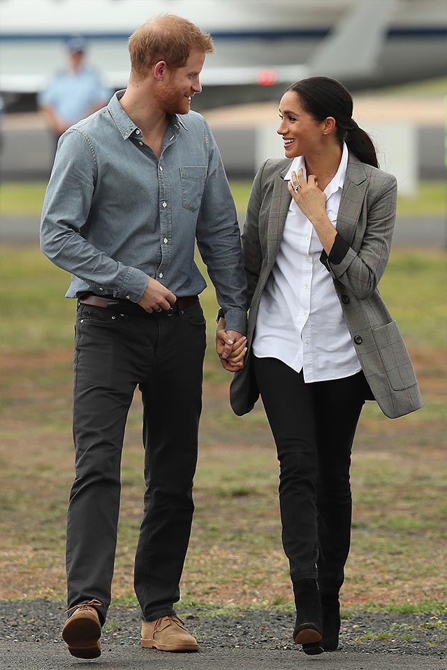 MEGHAN MARKLE wearing Outland Denim during the Royal Tour of Australia | photo by: Getty Images