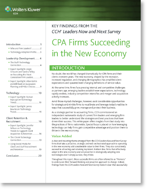 CPA Firms Succeeding in the New Economy Wolters Kluwer
