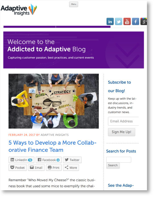 Addicted to Adaptive Blog Adaptive Insights