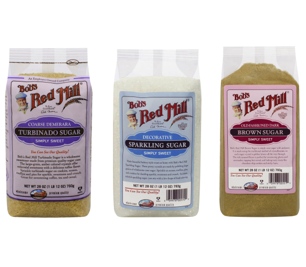 Bob's Red Mill Sugar Packaging trio
