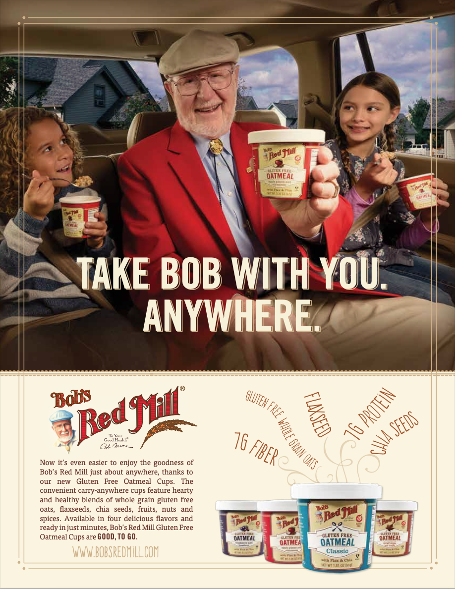 Bob's Red Mill Oatmeal Cups print ad