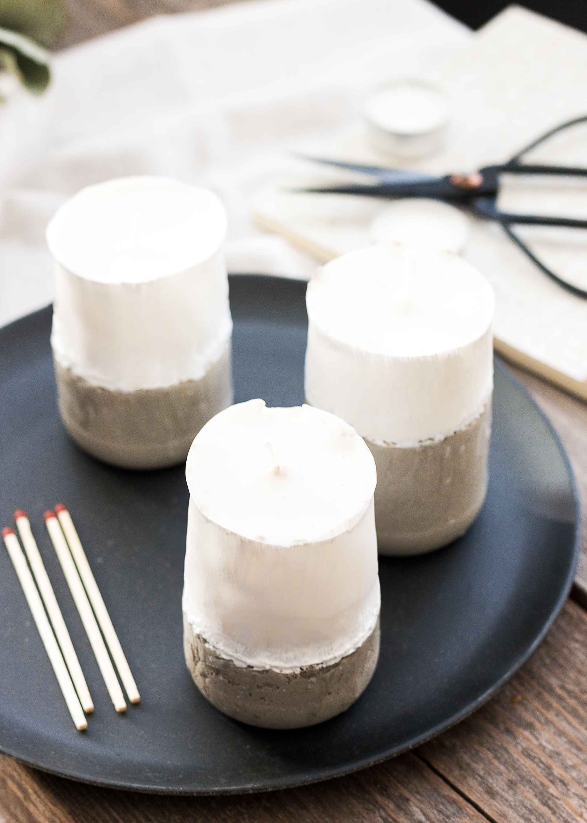 Cementljus | DIY | Ljus stöpta på cementbotten | Sandramarias.com