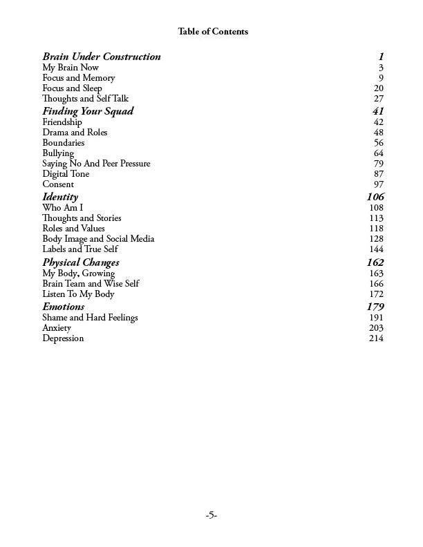 A roadmap for the adolescent brain. 242 pages covering everything from sleep and focus to friendship boundaries and social media.