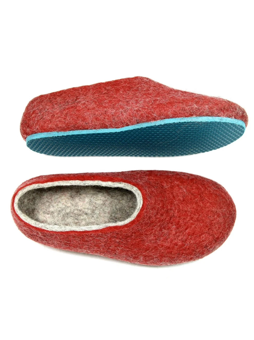 Women's Wool House Shoes Turquoise Fox 2.jpg