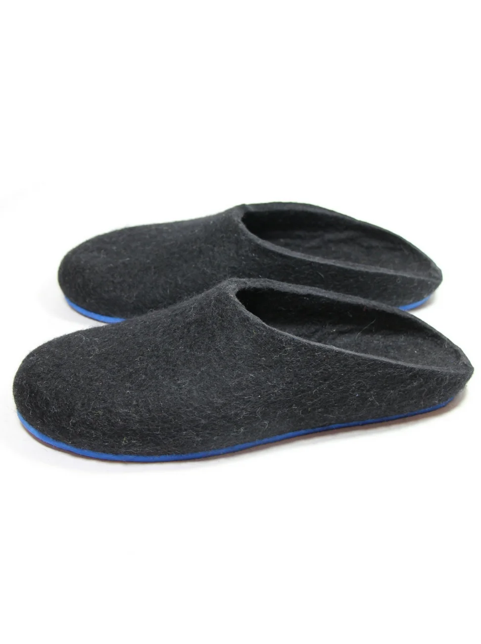 Custom made Men's Wool Felt Clogs Navy