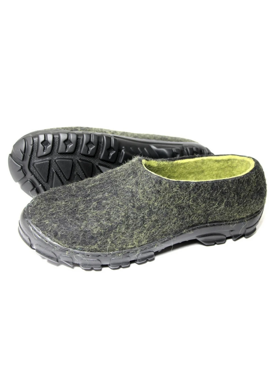 FELT FORMA Men Wool Travel Shoes Blocking Black Green
