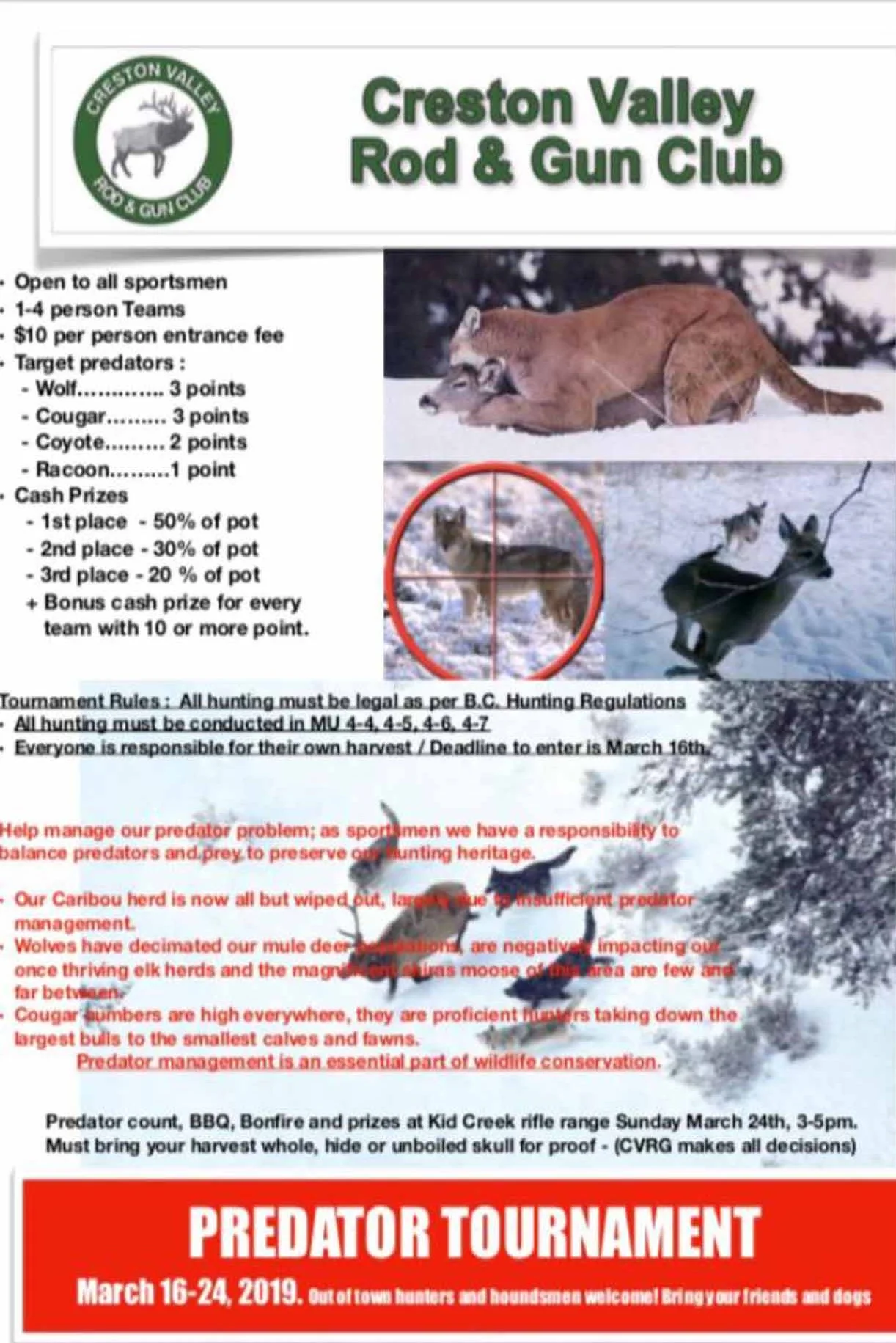 Predator Killing Contests in BC Set to Begin in March. 