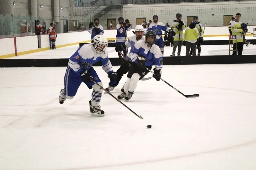 Alex Regen playing in the Berkshire Pond Hockey Classic in the Berkshires