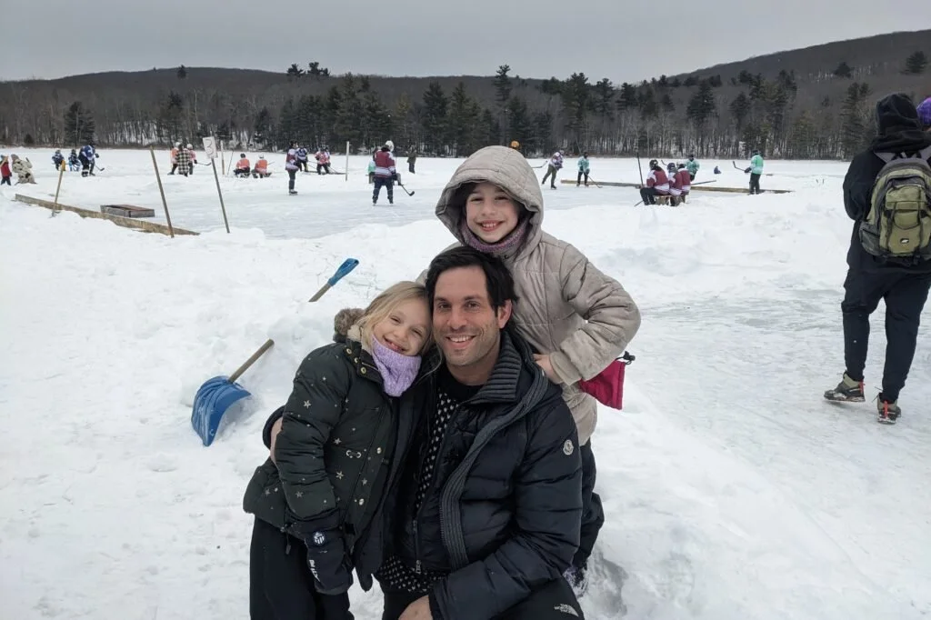 Alex Regen founder of the Berkshire Pond Hockey Classic at Benedict Pond in the Berkshires