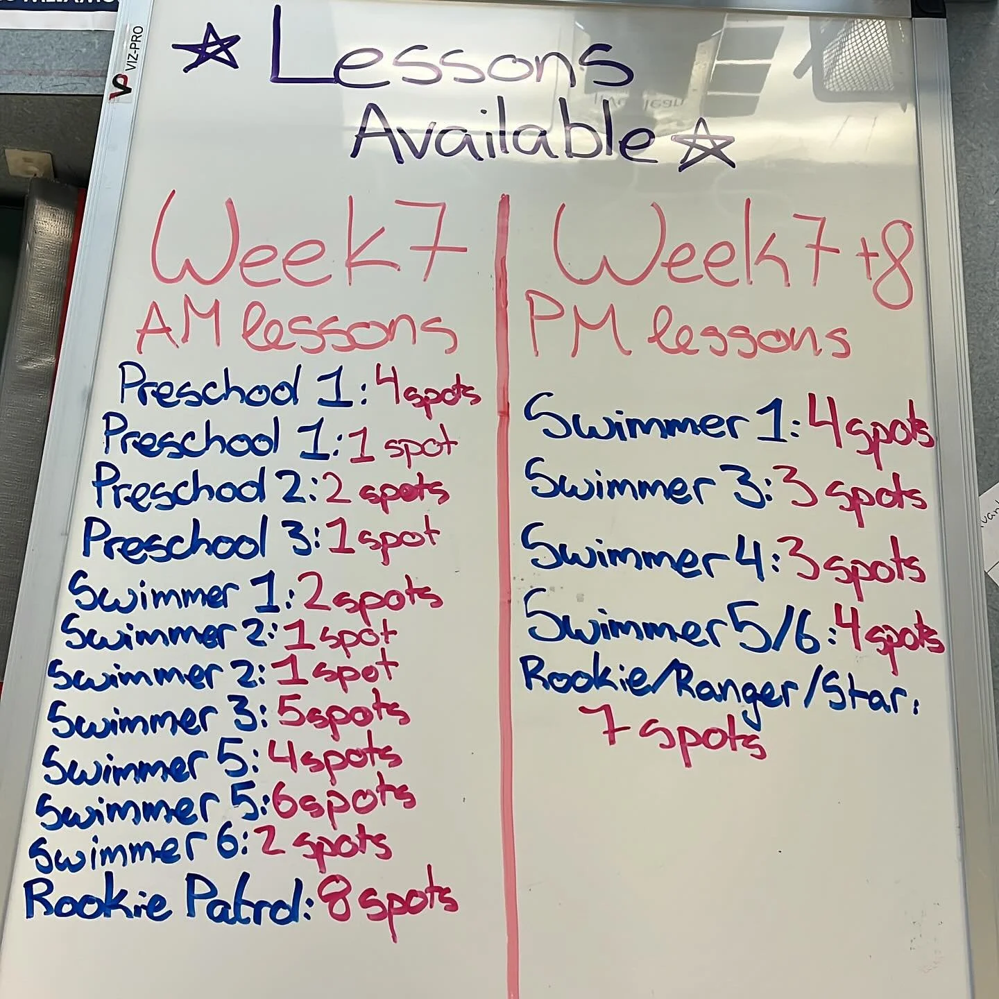 Lessons a live for next week! Please register on our website!!