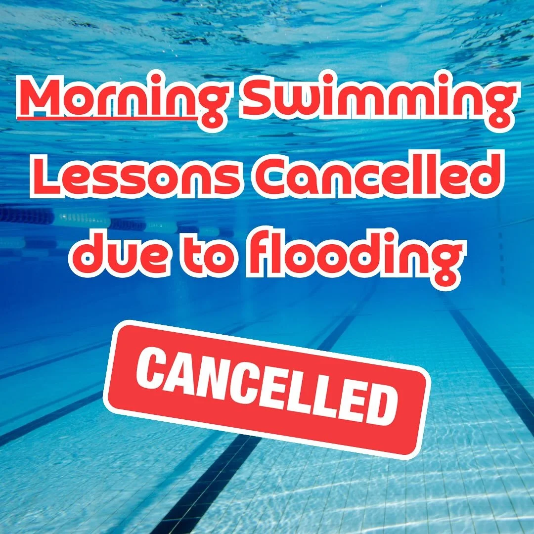 Our morning swimming lessons on July 29th have been cancelled due to flood. We will update about evening lessons as soon as possible. All affected lessons will receive a credit for the missed lesson.