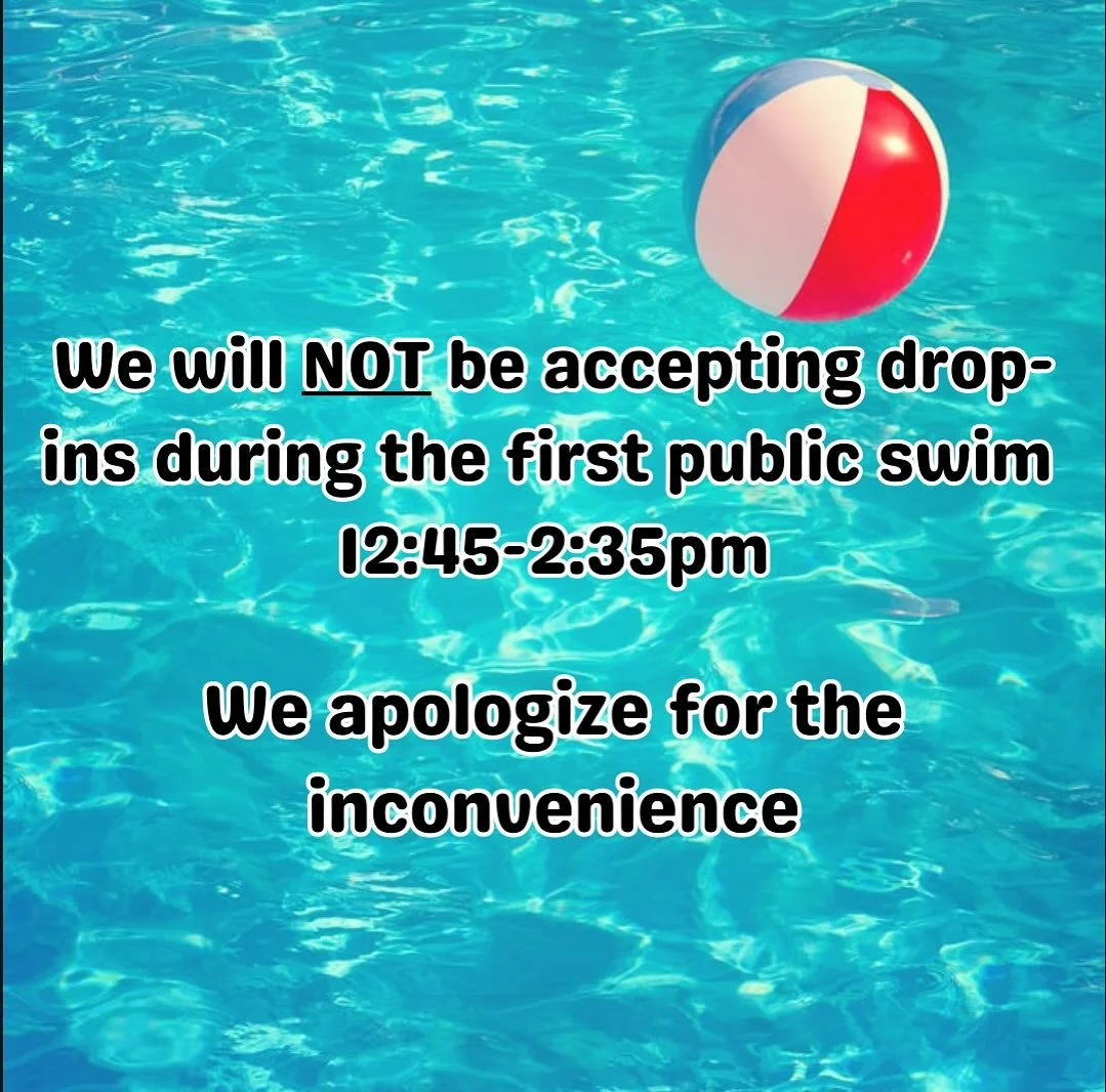 We won&rsquo;t be accepting drop ins during our first public swim!