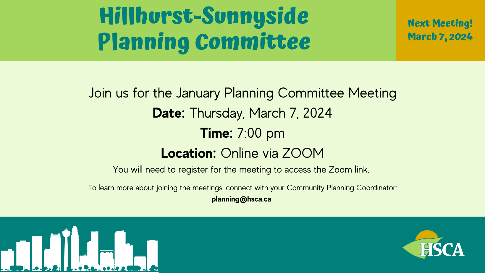 Planning Updates — HSCA