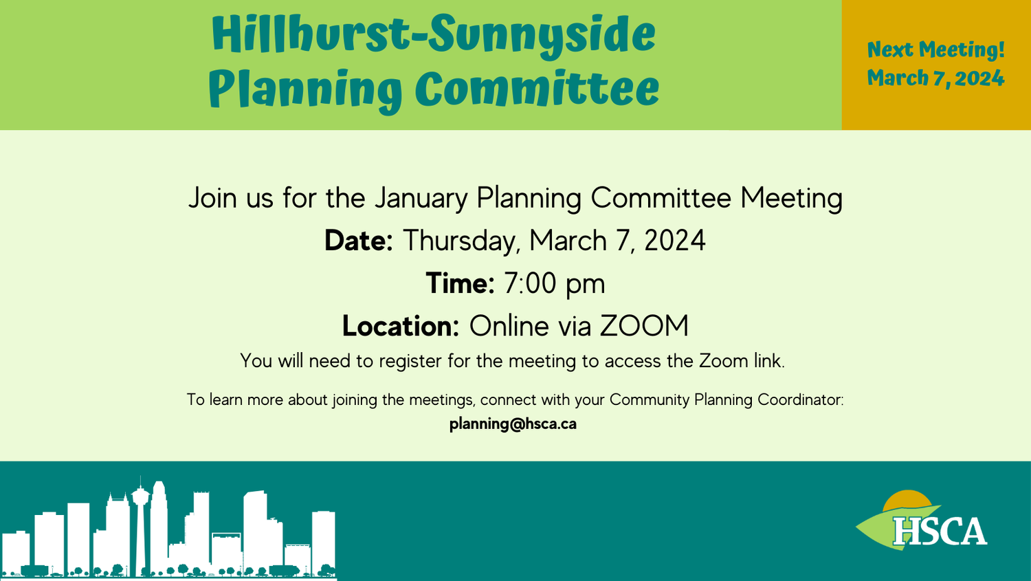 Planning Updates — HSCA