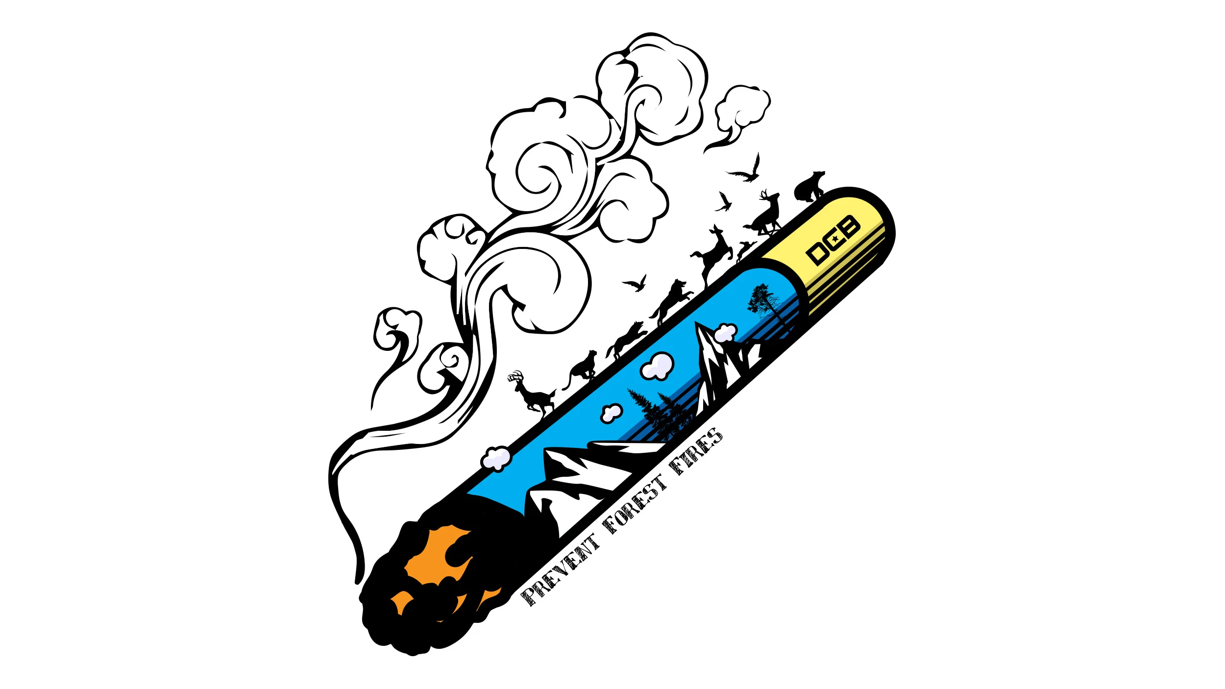 DCB Cigarette Forest Fire Copyright © Afro Boy Productions. All rights reserved. · Illustrator