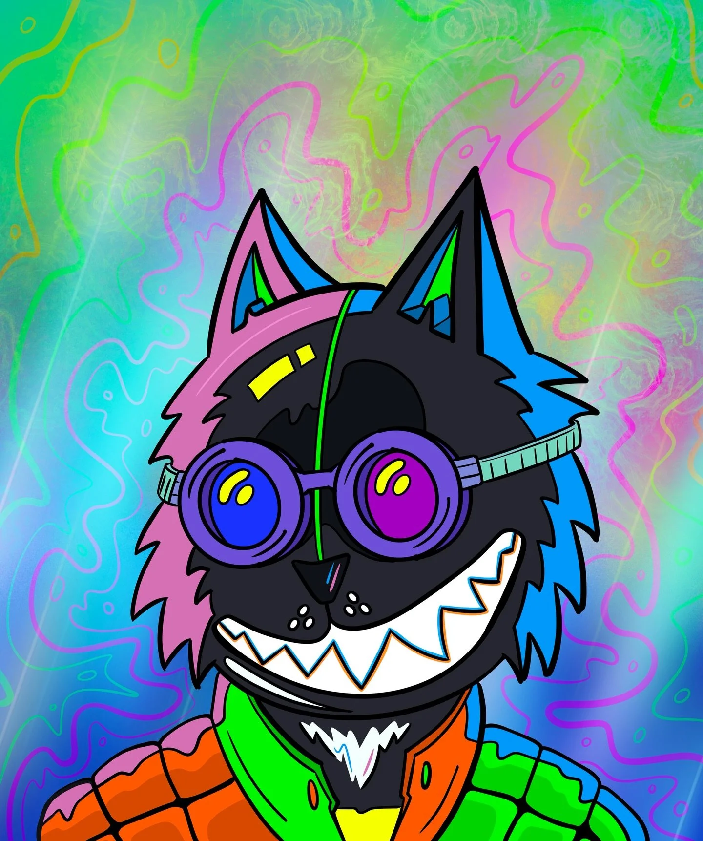 Psycho Cat 🐈&zwj;⬛ #procreate #illustrator #catart #cat #vancouverisland