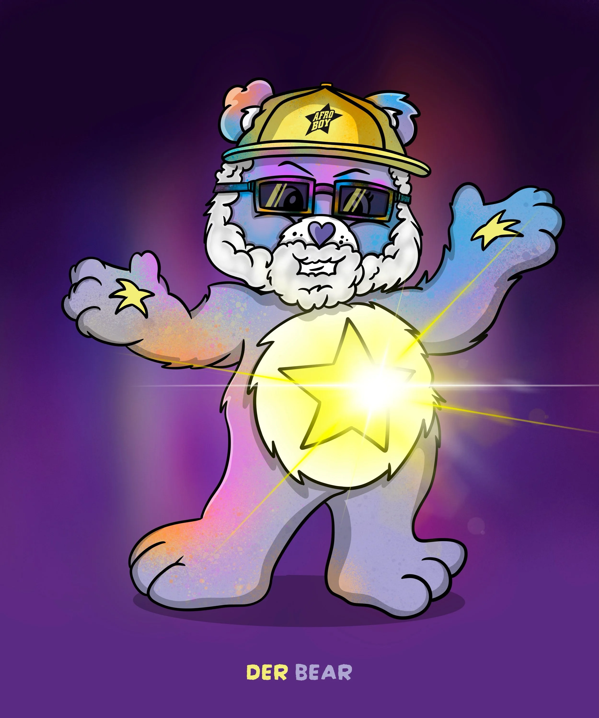 What if&hellip; I was a Care Bear? I&rsquo;d be called Der Bear 🐻 ⭐️ #carebears #procreate #illustration #bear #afroboyproductions