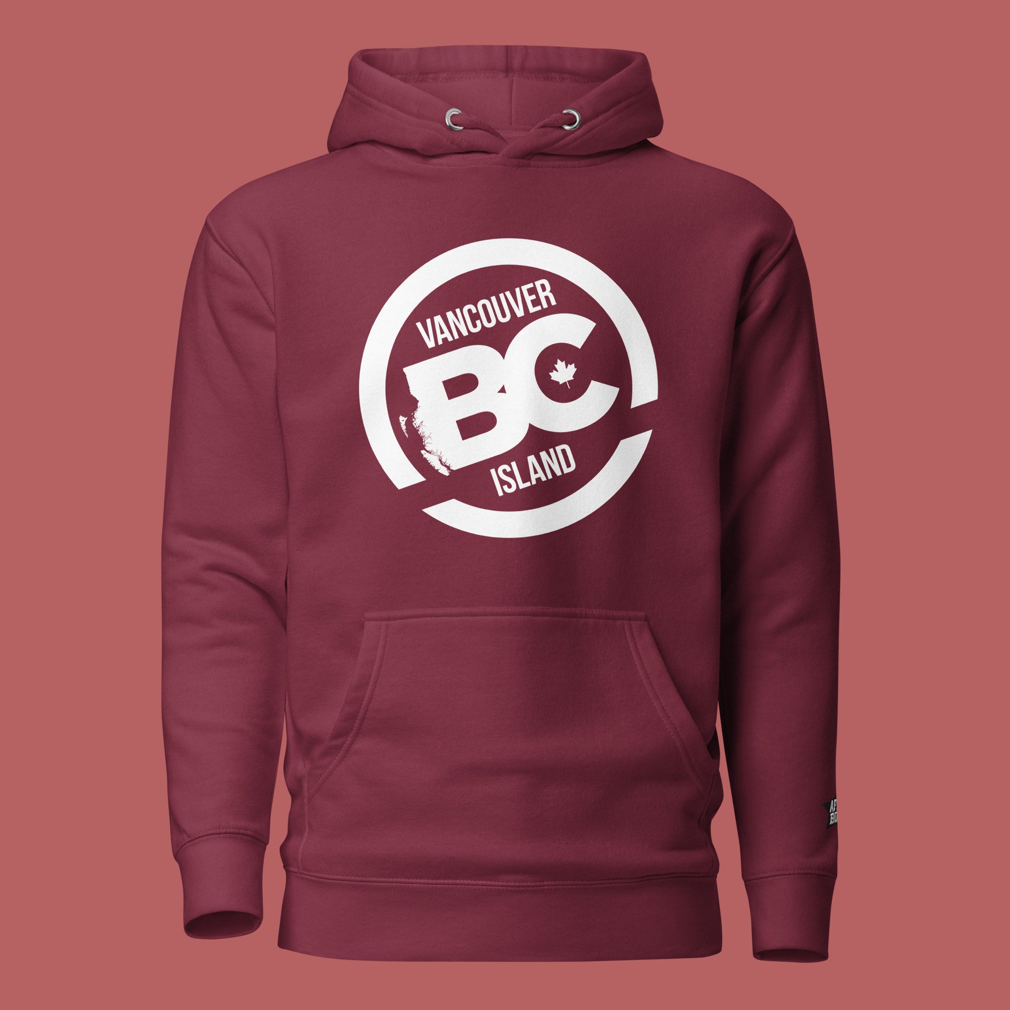 Unisex-premium-hoodie-Maroon-front-BCCoastlineLand.jpg
