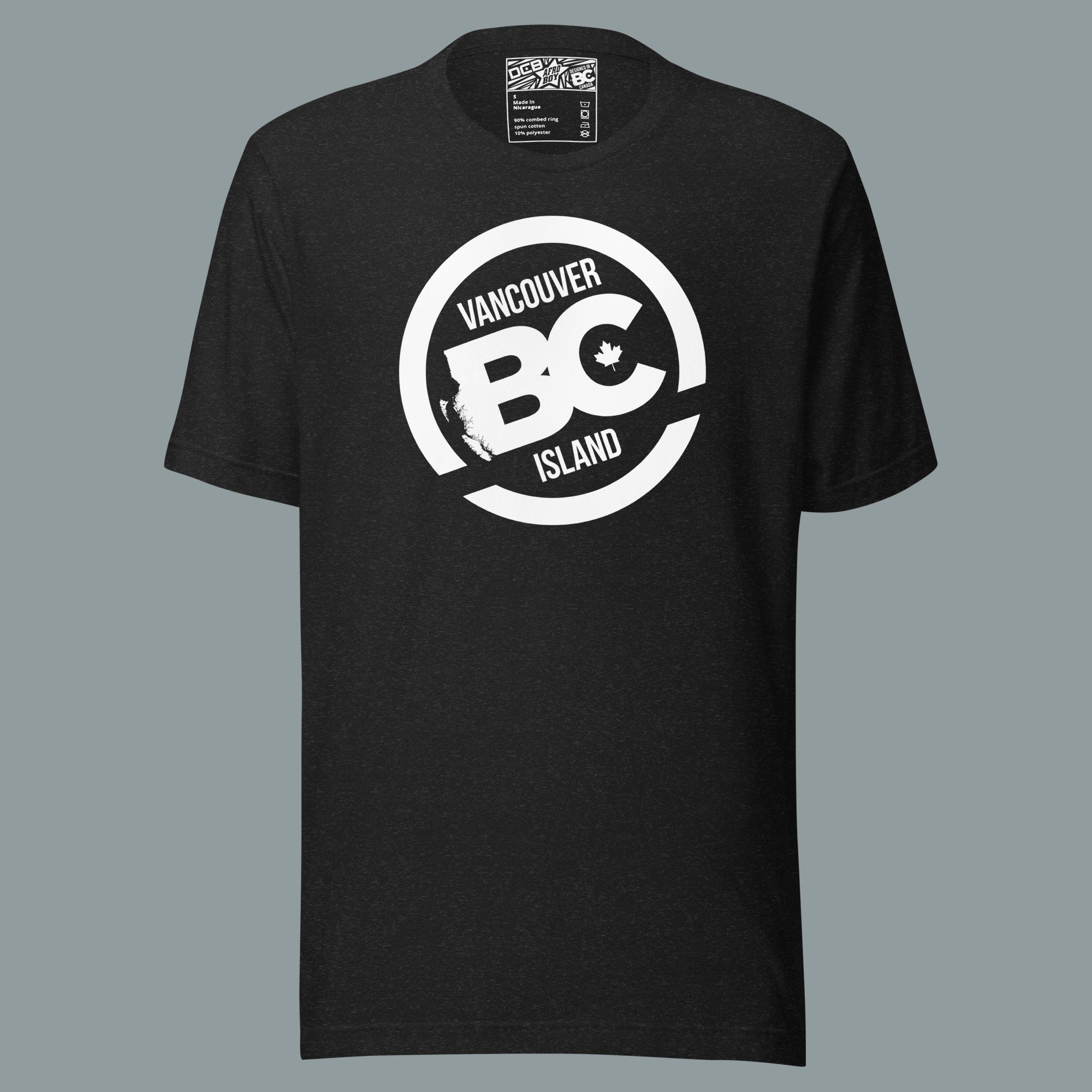 Unisex-staple-t-shirt-BlackHeather-front-BCCoastlineLand.jpg