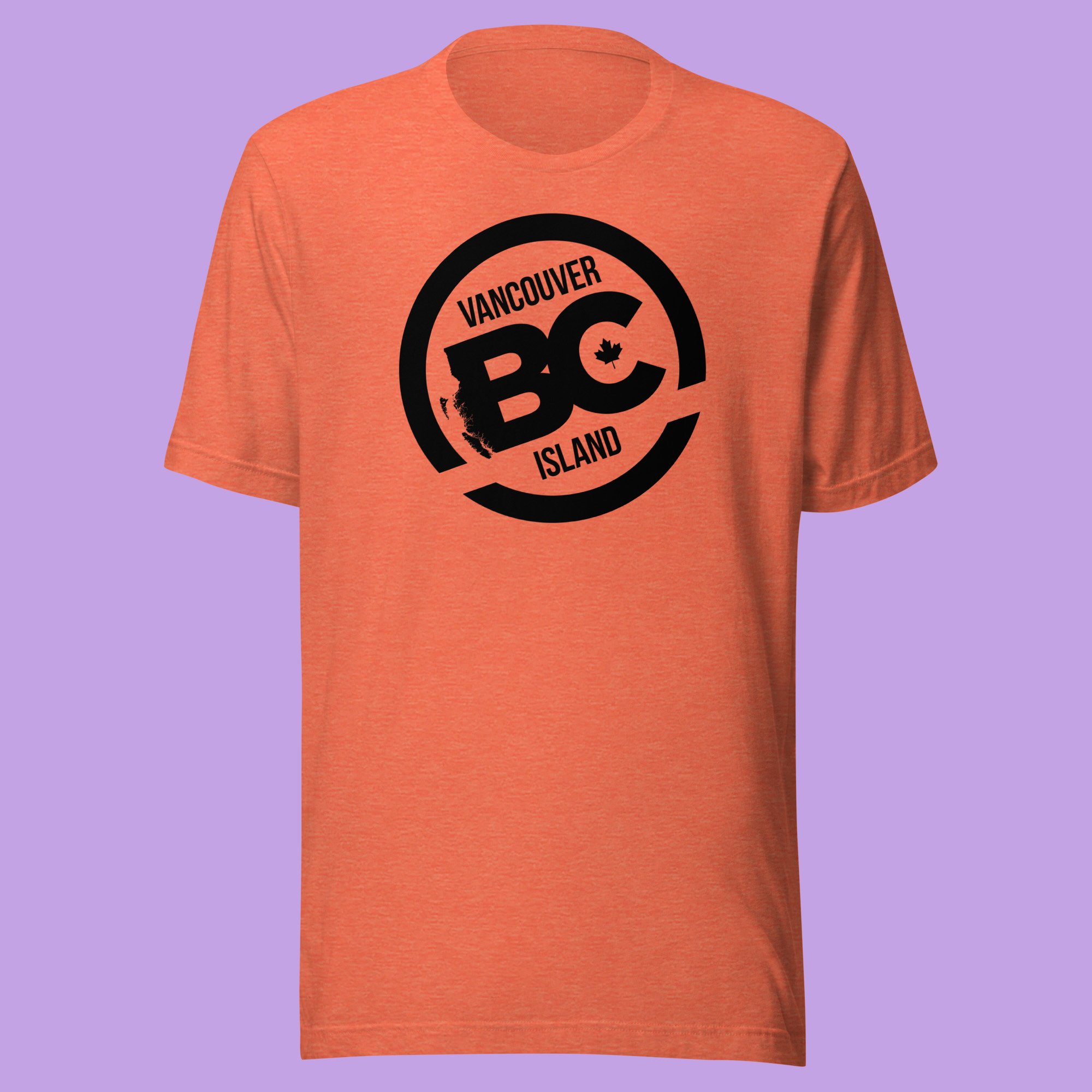 Unisex-staple-t-shirt-HeatherOrange-front-BCCoastlineSky.jpg