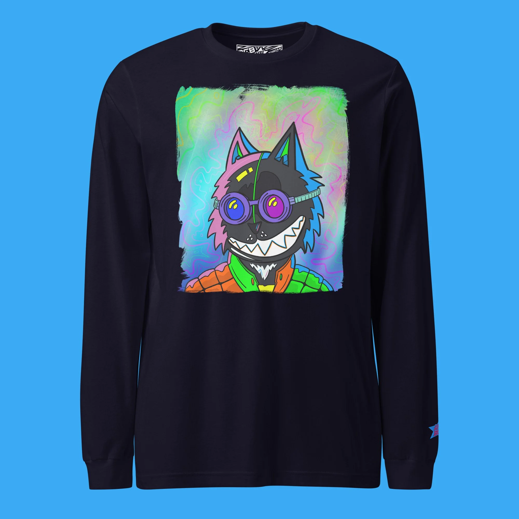 Unisex-Bella+Canvas3501-PsychoCat-Navy1.jpg