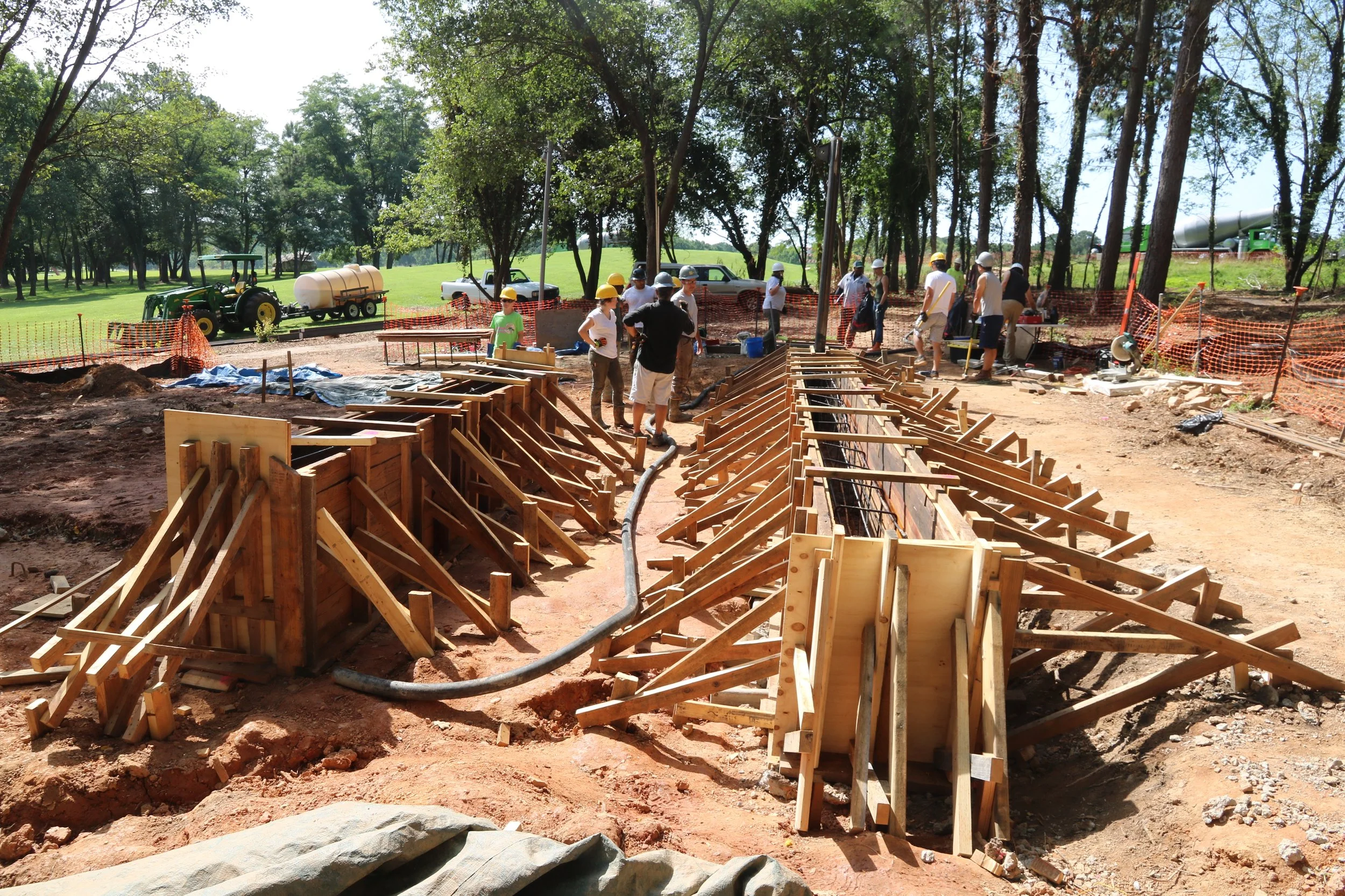 Board Formwork Ready for Concrete Pour