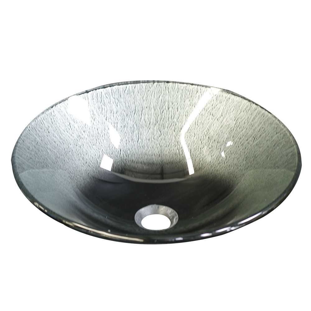 New Silver Sunset Round Glass Basin Castano SSRDGB