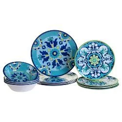 Melamine 12pc Dinnerware Set Blue