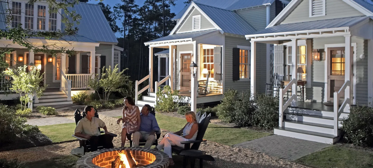 The charm of a one, two or three-bedroom cottage overlooking Grace Harbor at River Dunes will make your family gathering, wedding, business retreat or weekend getaway an unforgettable experience. The fully-furnished cottages offer fireplaces, morning kitchens, spa-like bathrooms, and unsurpassed natural surroundings.