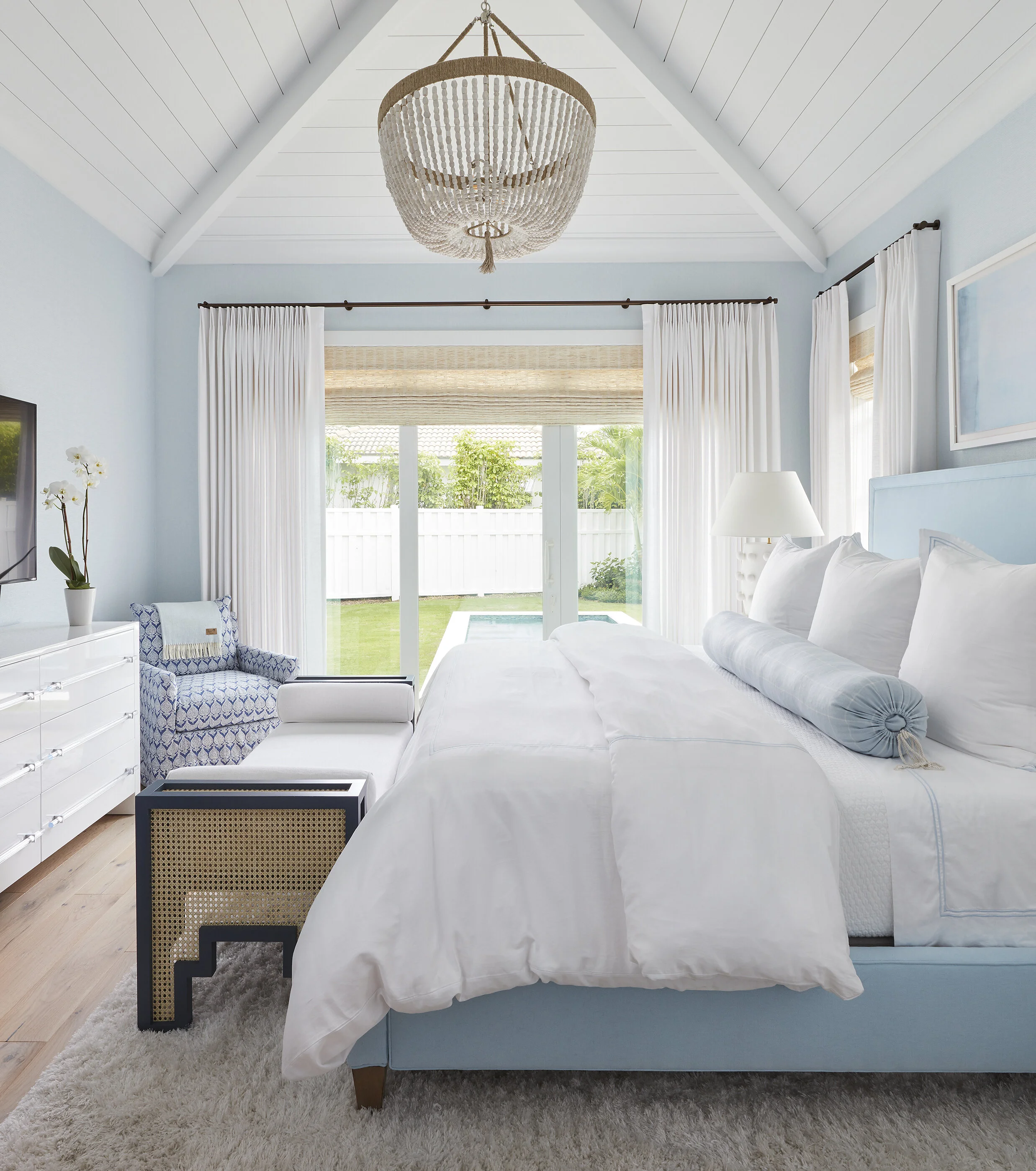 House Tour A Serene Blue White Beach House Interior