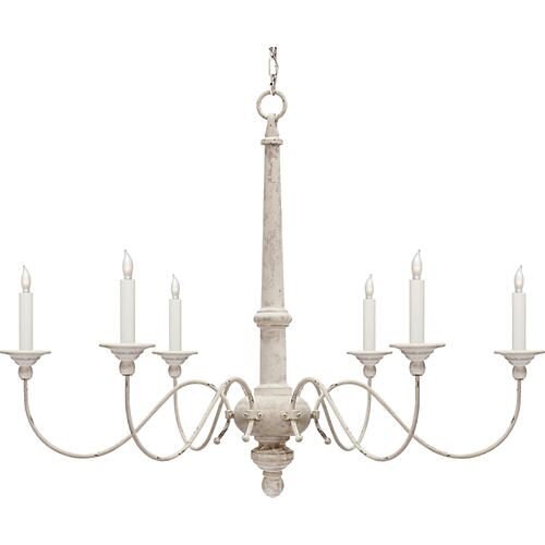 Country Small Chandelier, Belgian White