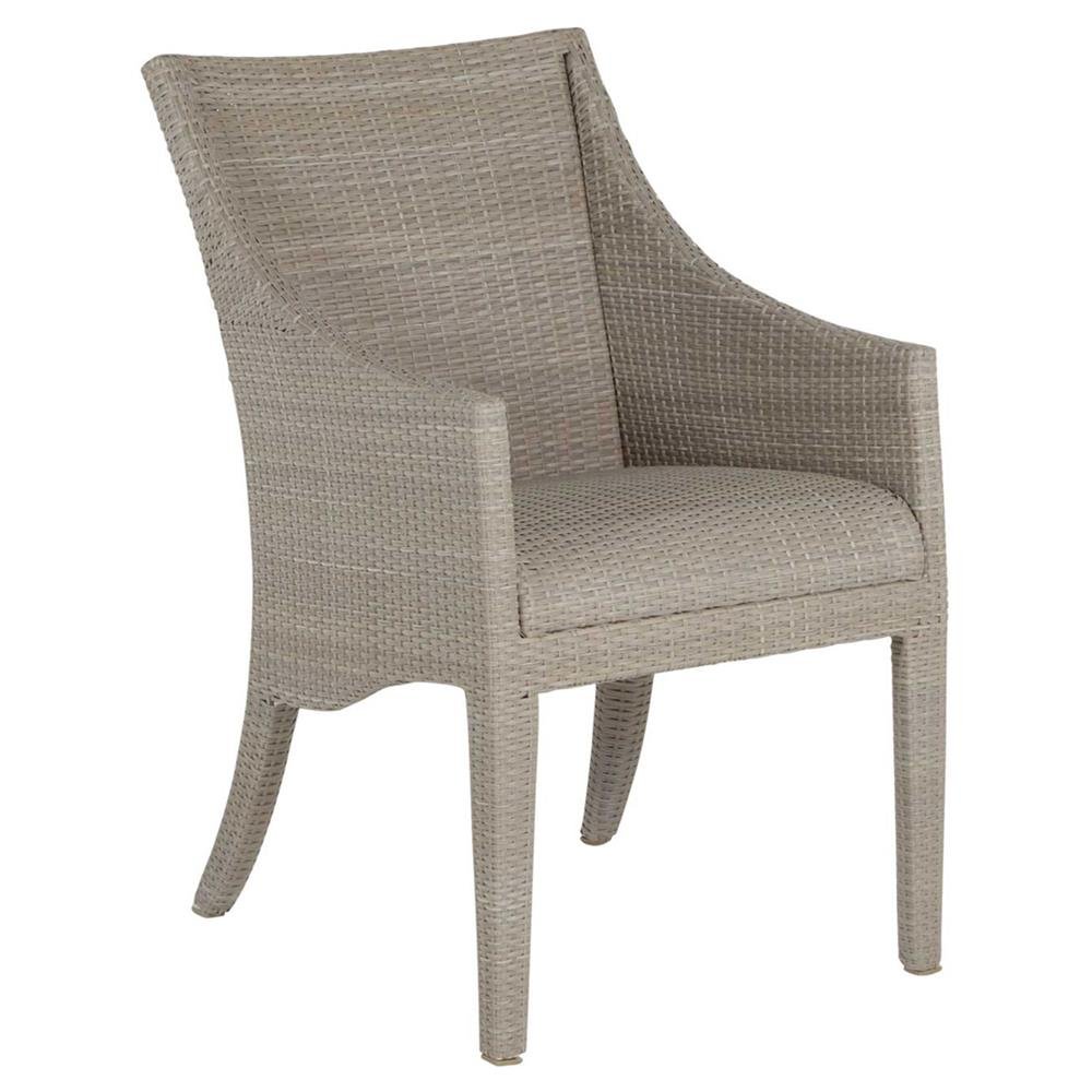 Athena Oyster Grey N-dura™ Wicker Outdoor Dining Arm Chair