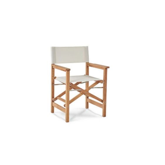 Director White Teak Folding Outdoor Chair