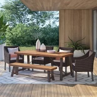 Owensburg Rectangular 6 - Person 70'' Long Dining Set with Cushions
