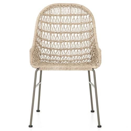 Elana Coastal Beach White Cushion Outdoor Dining Chair