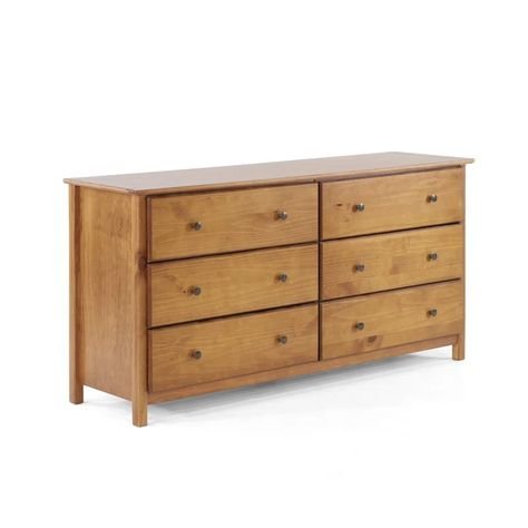 Shaker 6 Drawer 63.8'' W Solid Wood Double Dresser