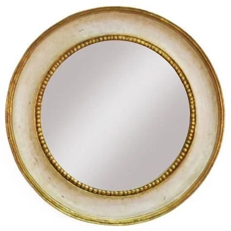 Cilla French Country Gold Frame Clear Round Wall Mirror