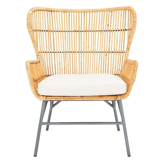 Rattan Back Cushion Back Accent Chair